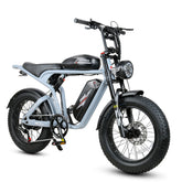 SAMEBIKE M20-II Electric Bike - 1200W Motor 48V18AH*2 Dual Battery 110KM Range Hydraulic Disc Brakes - Silver Grey